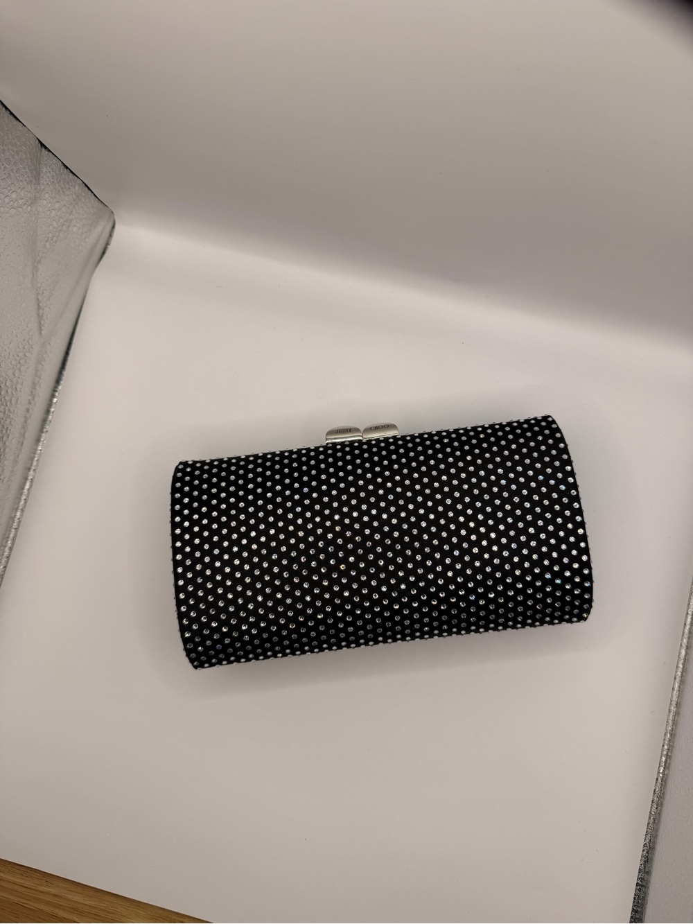 Jimmy Choo Black Crystal Dot Minaudière
